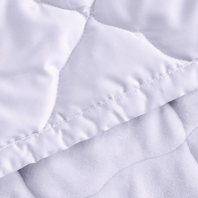 Cuddledown Reversible Sateen & Fleece Blanket | Ultra-Soft & Smooth | Polyfleece & 100% Cotton Sateen | Oeko-TEX Certified | 72" x 90" | Twin Size | Pewter