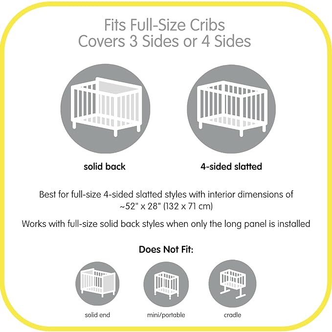 BreathableBaby Breathable Mesh Liner for Full-Size Cribs, Classic 3mm Mesh, Blue Seersucker (Size 4FS Covers 3 or 4 Sides)