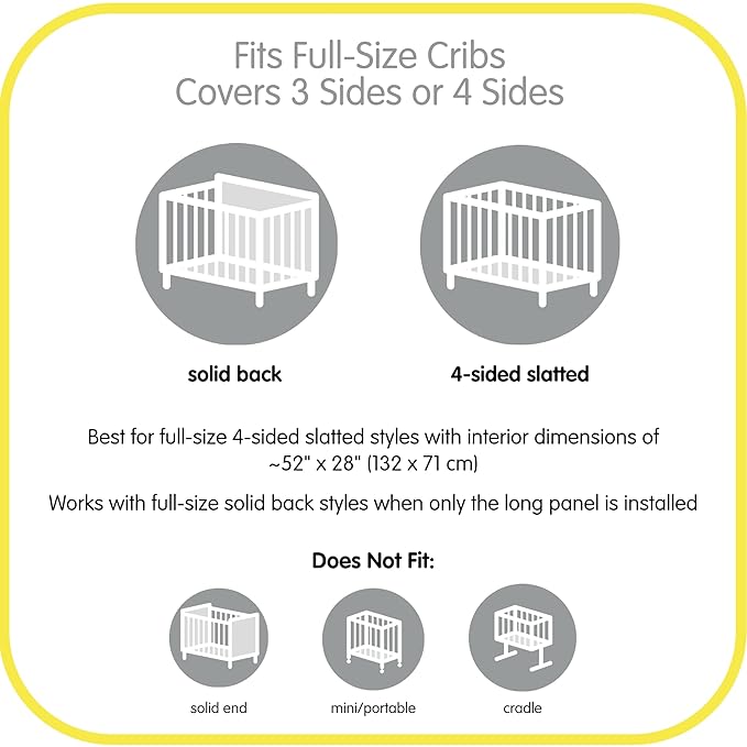 BreathableBaby Breathable Mesh Liner for Full-Size Cribs, Classic 3mm Mesh, Gray Chevron (Size 4FS Covers 3 or 4 Sides)