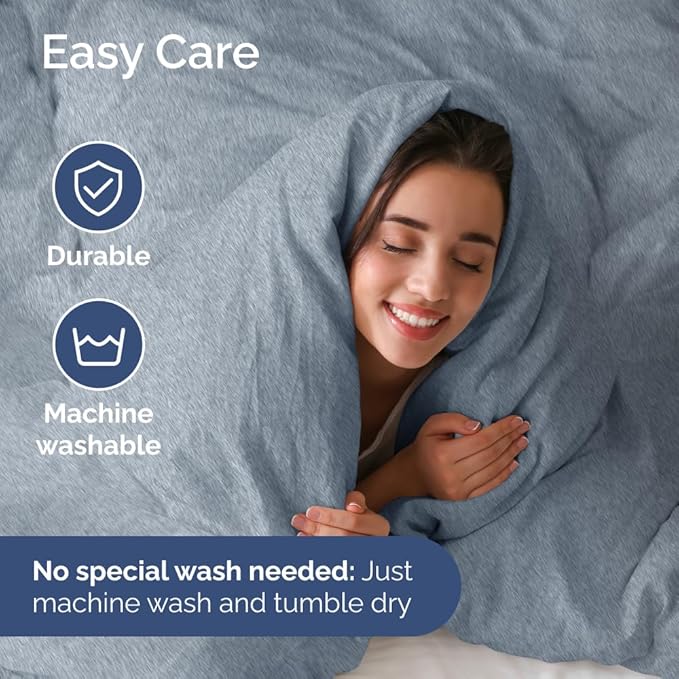 Full XL Size 4 Piece Sheet Set - Comfy Breathable & Cooling Bed Sheets Set - Hotel Luxury Bedding for Women, Men, Kids, Teens, Boys & Girls - Deep Pockets & Wrinkle Free - Oeko-Tex - Heathered Blue