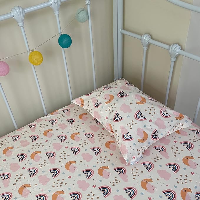 ALVABABY Toddler Pillowcases Stretchy Soft Kids Pillow Cover 2 Pack Fit 13"x 18" or 12"x20" Envelope for Girl Boy Sleepy Travel