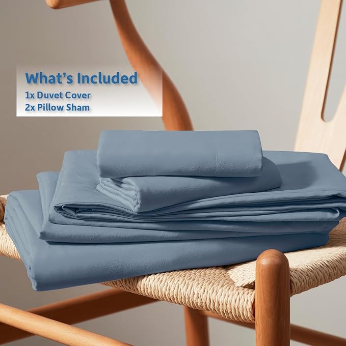 Nestl Stone Blue California King Duvet Cover Sets - Soft Double Brushed Cal King Duvet Cover, 3 Piece, with Button Closure, 1 Duvet Cover 104x98 inches and 2 Pillow Shams