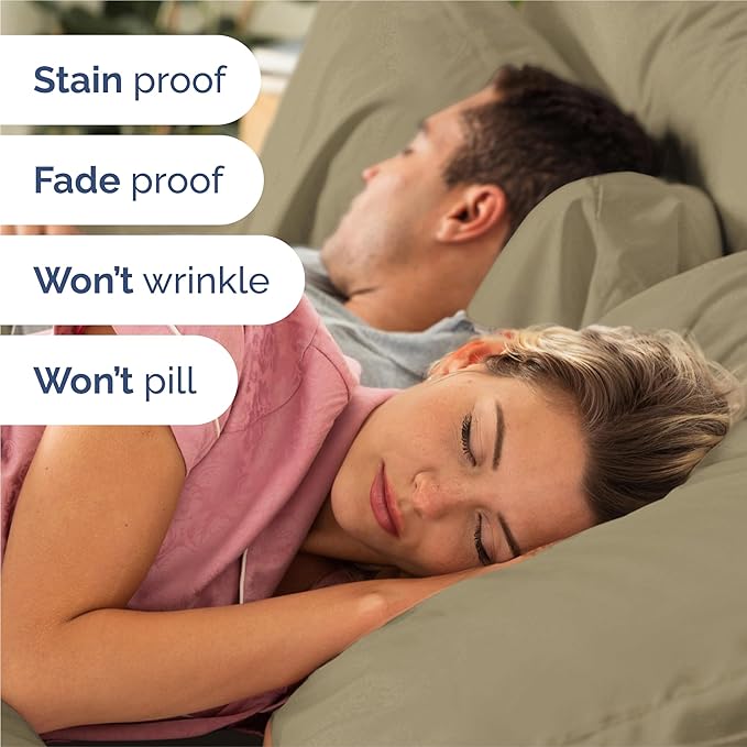 King 6 Piece Sheet Set - Comfy Breathable & Cooling - Ultra Soft Hotel Luxury Bedding Set with 8-16 Inch Deep Pockets - 1 Flat & 1 Fitted Sheet & 4 Pillowcases - Cozy, Wrinkle Free & Easy Care - Khaki