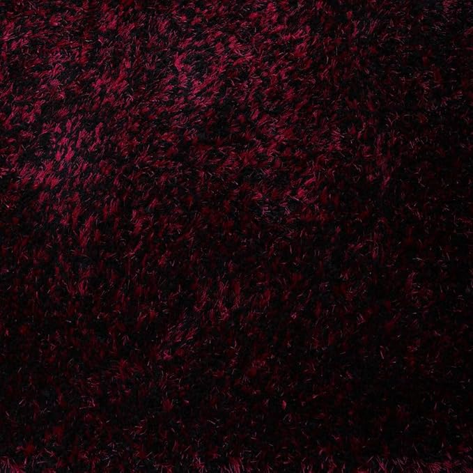 Hand Tufted SHAG Polyester ECO-Friendly Area Rugs - 4'x6', Rectangle, Violet Black, Solid Plain Design, High Pile Thick Handmade Anti Skid Rugs for Living Room, Bed Room K00111