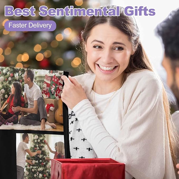 Personalized Photo Blanket, 6 Photos Custom Blanket Personalized Blankets Mother in Law, Grandma Family Anniversary Christmas, 8 Sizes