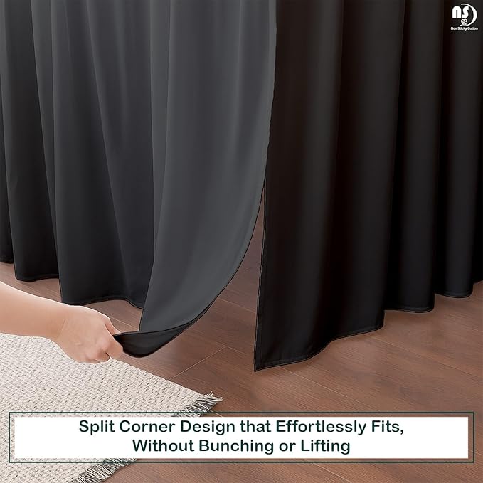 Premium Microfiber Full Ruffled Bed Skirt, 6” Drop with Split Corners, Soft Wrinkle Free Bedskirt with Platform, Solid Dark Grey Dust Ruffle for 54" x 75" Mattress