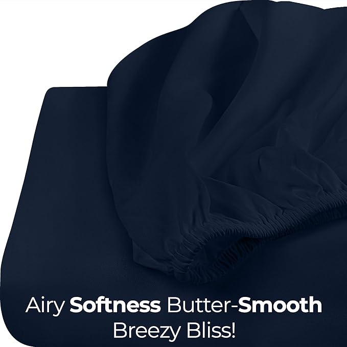 Utopia Bedding King Fitted Sheet - Bottom Sheet - Deep Pocket - Soft Microfiber - Shrinkage and Fade Resistant - Easy Care -1 Fitted Sheet Only (Navy)