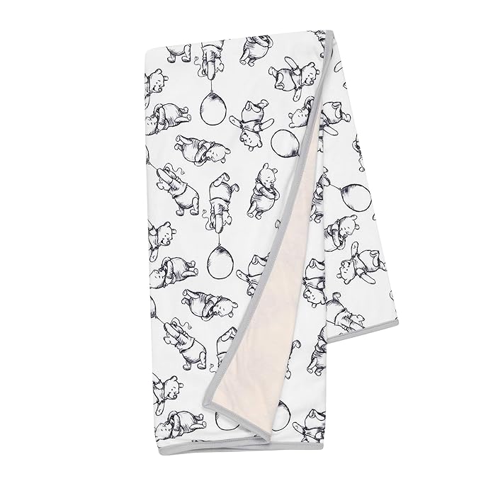 Lambs & Ivy Disney Baby Winnie The Pooh Baby Blanket - Tan/Cream Jersey/Minky