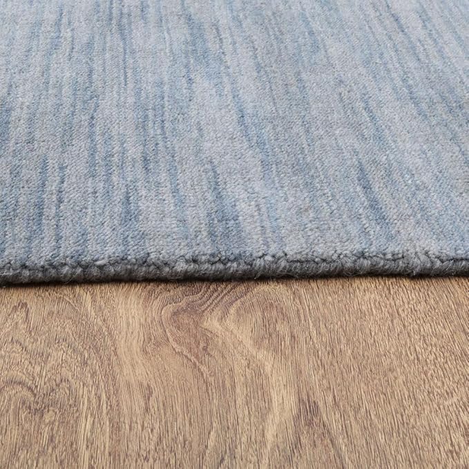 Rugsotic Carpets Hand Knotted Gabbeh Wool 9'x12' Area Rug Solid Light Blue L00111