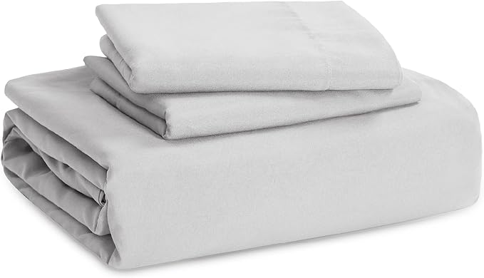 Bedsure Light Grey Duvet Cover Queen Size - 3 Pieces Prewashed Cotton-Like Extra Soft Bedding Set, Includes 1 Duvet Cover 90x90 Inches with Zipper Closure & 2 Pillow Shams, Comforter Not Included