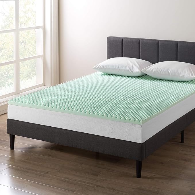 Best Price Mattress 2 Inch Egg Crate Memory Foam Mattress Topper with Calming Aloe Infusion, CertiPUR-US Certified, Twin