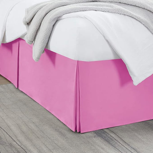 Nestl Light Pink Bed Skirt Cal King Size - Cal King Bed Skirt 14 Inch Drop - Brushed Microfiber Bed Skirts - Hotel Quality Pleated Bed Skirt - Shrinkage & Fade Resistant