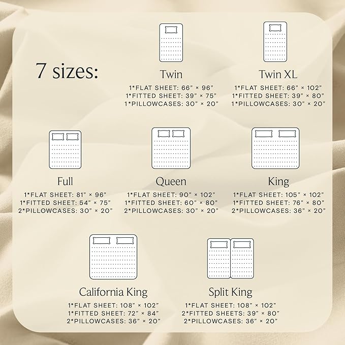 LuxClub 4 PC Full Sheet Set, Deep Pockets Wrinkle Free Cooling Bed Sheets Hotel Bedding for Women, Men, Kids & Teens, Includes 1 Fitted Sheet, 1 Flat Sheet and 2 Pillowcases-Cream (Pack of 2)