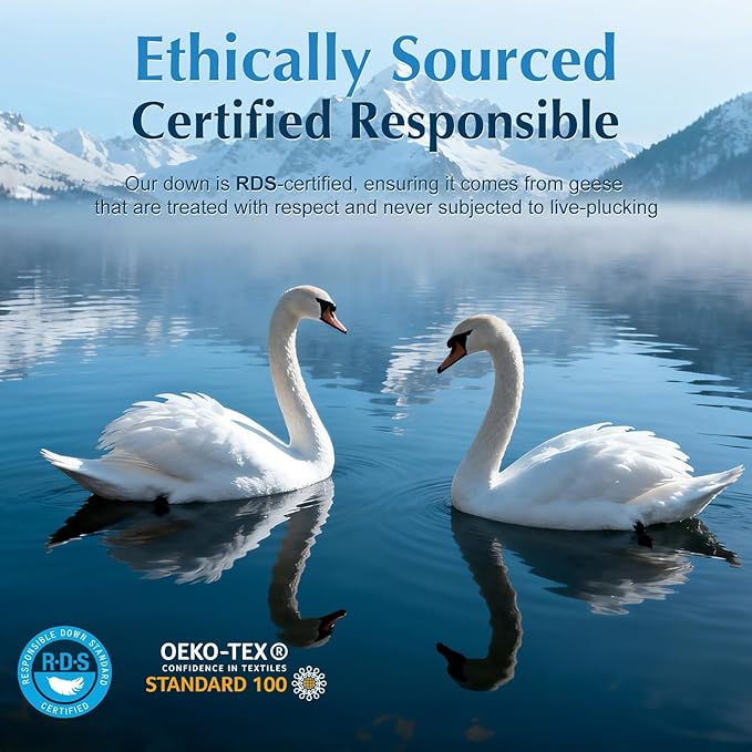 Luxury Goose Feather Down Pillow, 3-Chamber 5 Star Hotel Pillow for Deep Sleep, Soft Bed Pillows for Neck Pain Relief, Perfect for Side, Back Sleepers, 100% Cotton Shell (2 Pack,King(20"x36"))