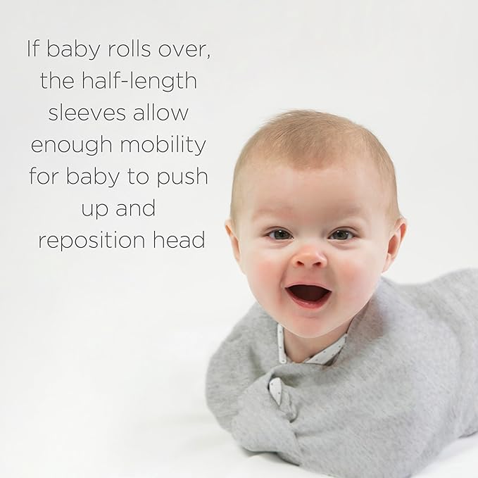 SwaddleDesigns Transitional Swaddle Sack, Arms Up Half-Length Sleeves & Mitten Cuffs,Swaddle for Newborn Transition to Baby Sleep Sack Wearable Blanket, Large, 6-9 Month, 21-24 lb, Heathered Butterum