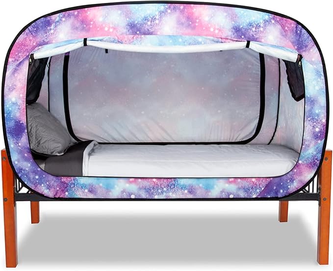 Bed Tent Twin Bed Canopy Portable Dream Tent for Adult Indoor Sleeping Tents with 2 Doors Breathable Private Space Tents, Unicorn