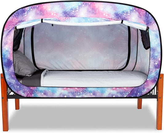 Bed Tent Twin Bed Canopy Portable Dream Tent for Adult Indoor Sleeping Tents with 2 Doors Breathable Private Space Tents, Unicorn