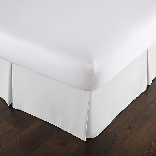 Southshore Fine Living, Inc. Full Size Bed Skirt, 14-Inch Drop Pleated Bed Skirt for Full Mattress, Dust Ruffle for Full Size Bed, Bright White