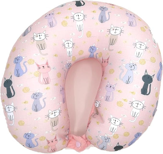 Bookishbunny U Shaped Micro Beads Microbead Neck Head Support Travel Pillow, 12"x12"x4" (Cat)