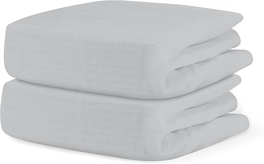 Newton Baby Fitted Crib Sheet (2-Pack) - Ultra Breathable and Soft, Organic Cotton, Fits All Standard Cribs, Twilight Grey