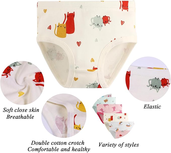 Boboking Soft Cotton Underwear Toddler Girls'Briefs Soft Undies