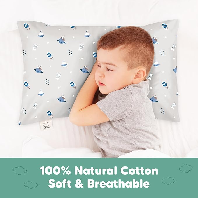 KeaBabies Toddler Pillowcase 13"x18" - Organic Cotton Toddler Pillowcase for Kids, Boys, Girls, Soft & Durable Cotton Cover for Miniature Sleepy Pillows, Cute Colors, Pillow Sold Separately (Cosmo)