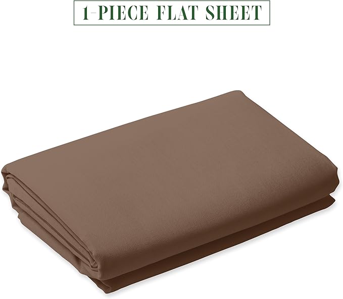 Luxury Flat Sheet on Amazon Elegant Comfort Wrinkle-Free 1500 Premier Hotel Quality 1-Piece Flat Sheet, Full Size, Taupe