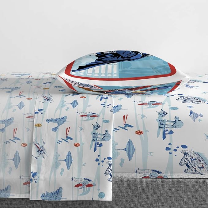 Jay Franco Star Wars Empire Strikes Back 4 Piece Twin Bed Set - Includes Reversible Comforter & Sheet Set - Super Soft Fade Resistant Microfiber