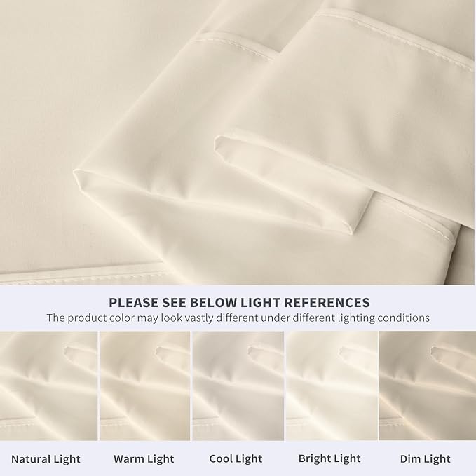 Maple&Stone King Flat Sheet 6 Pack,Premium Soft & Breathable,Brushed Microfiber Fabric,Anti-Shrinkage & Non-Fading,Bulk Flat Sheets Only King Size (Cream White)