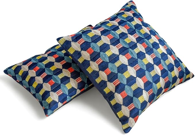 The HomeCentric Blue Bed Runner for King/Queen/Twin Velvet Decorative Bed Scarf 53"x18" Bed Runner Without Pillow Cover, Geometric Bed Scarf Bedroom Décor Accent - Blue Patterns