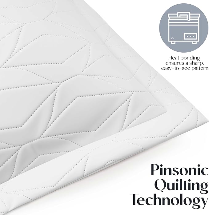 Hearth & Harbor Twin Quilt Set – All-Season Lightweight Bedspread & Coverlet with Pinsonic Weave - 5 Piece King Quilt Set with Pillow Shams, White - Twin Ellipse
