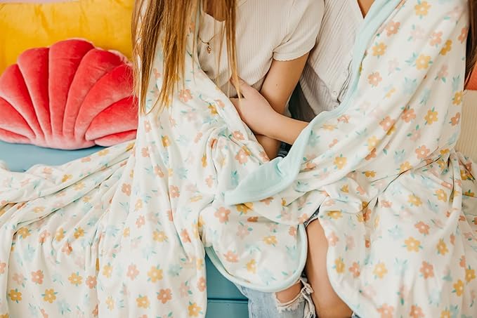 Copper Pearl Jumbo 3-Layer Quilt: Soft Quilts for Boys & Girls | Breathable, Cozy Toddler Blanket | Newborn Quilt | 46x46 Premium Polyester/Rayon Daisy
