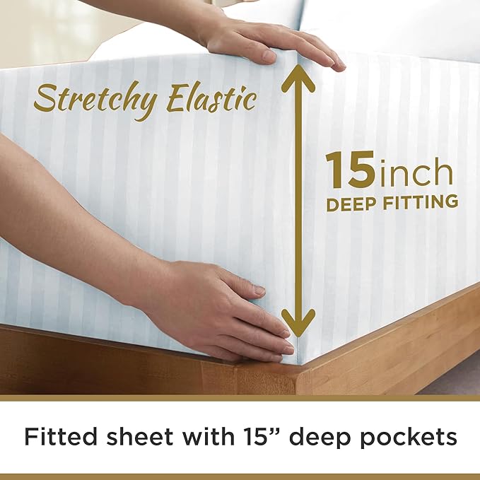 Twin XL 100% Microfiber Double Brushed Sheet Set - Extra-Soft & Wrinkle-Free - 15" Deep Pockets, 39" x 80" - Ideal for Dorms, Hospitals & Split King Beds - 3 PC Set (Twin XL, Bright White)