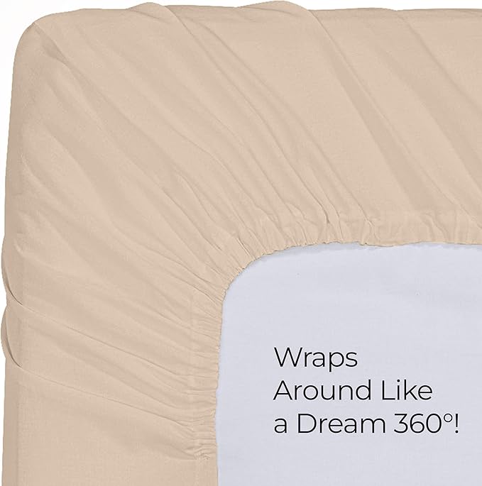 Utopia Bedding Twin Fitted Sheet - Bottom Sheet - Deep Pocket - Soft Microfiber - Shrinkage and Fade Resistant - Easy Care -1 Fitted Sheet Only (Beige)