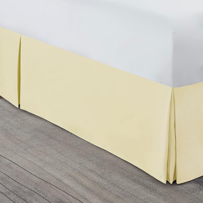 Nestl Vanilla Yellow Twin Bed Skirt - Twin Size Bed Skirt 14 Inch Drop - Brushed Microfiber Bed Skirts - Hotel Quality Pleated Bed Skirt - Shrinkage & Fade Resistant