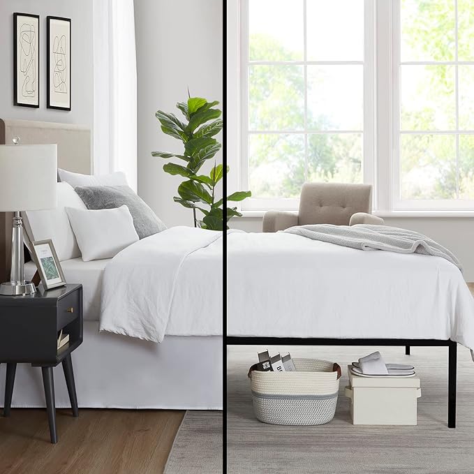 Nestl White Twin XL Bed Skirt - Twin XL Size Bed Skirt 14 Inch Drop - Brushed Microfiber Bed Skirts - Hotel Quality Pleated Bed Skirt - Shrinkage & Fade Resistant
