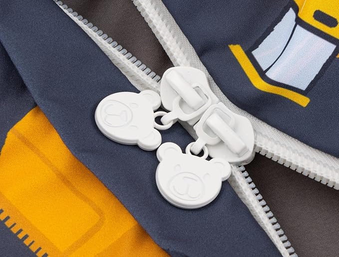 Meeting Story 3pcs Kids Comforter Sets Zipper Bedding Set for Boys,Twin Kid Bedding Set Car Comforter Construction Bedding for Kid,All in one Zipper Bedding（Grey,Twin）