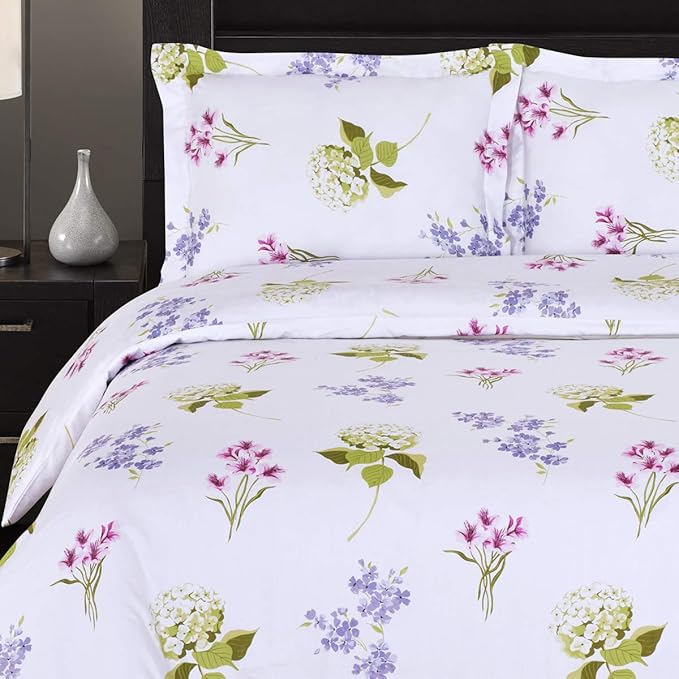 Royal Hotel Bedding Blossom Floral 4-Piece Full/Queen Comforter Set, 100-Percent Cotton, 300-Thread-Count by Royal Hotel
