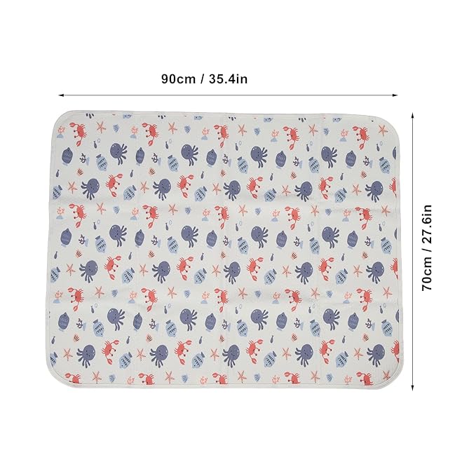 Respicefinem Baby Waterproofs Bed Pad Washable Mattress Pad Mat Baby Wateproofs Bed Mat Protector for Kids Toddler Reusable Underpads Bed Wetting Incontinence Cover (Submarine Model)