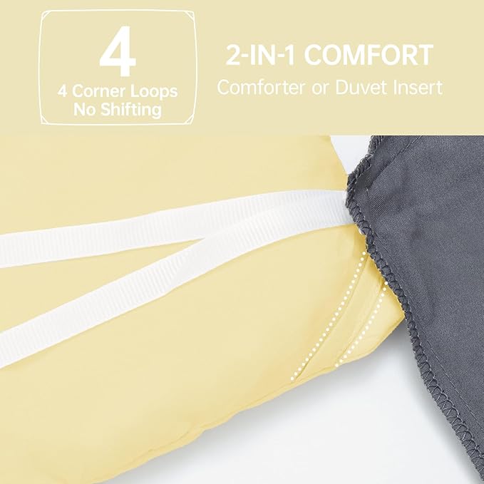 MUXHOMO King Size Comforter Set, All Season Ultra Soft Down Alternative Bedding - 3 Piece Lightweight Bed Set Includes 1 Comforter (104"x90") and 2 Pillow Shams (20"x36"), Cream Yellow