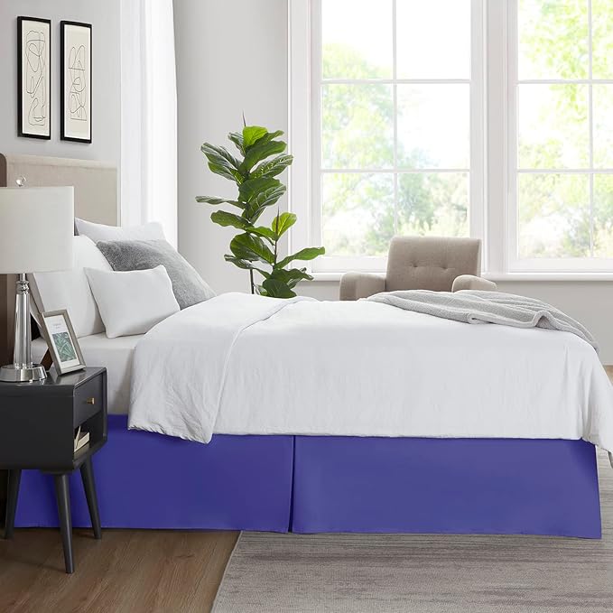 Nestl Royal Blue Bed Skirt King Size - King Bed Skirt 14 Inch Drop - Brushed Microfiber Bed Skirts - Hotel Quality Pleated Bed Skirt - Shrinkage & Fade Resistant