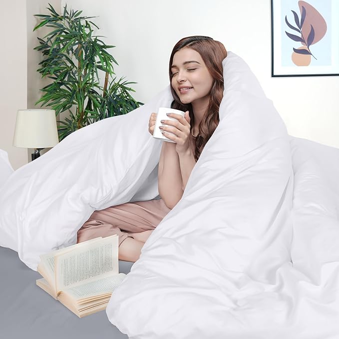 Utopia Bedding Duvet Cover Twin Size - 2 Piece with Zipper Closure - 1 Comforter Cover 68X90 Inches & 1 Pillow Sham 20X26 Inches (Pack of 10, White) Comforter Not Included