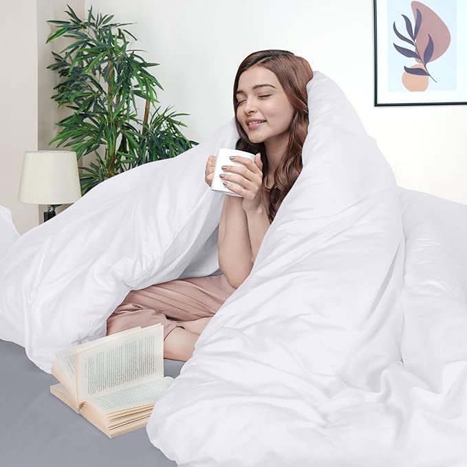 Utopia Bedding Duvet Cover Full Size - 3 Piece with Zipper Closure - 1 Comforter Cover 80X90 Inches & 2 Pillow Shams 20X26 Inches (Pack of 10, White) Comforter Not Included