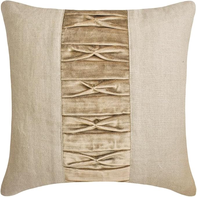 The HomeCentric King/Queen/Twin Brown Luxury King 90"x18" Bed Runner with One Pillow Cover, Patchwork, Pintucks Bed Scarf on Velvet Fabric - Cascade Pleats