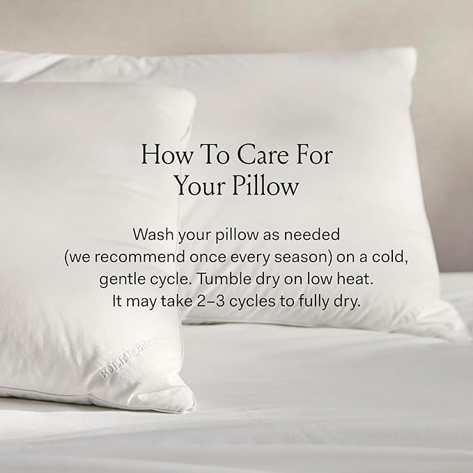 BOLL & BRANCH Down Alternative Pillow - Firm, Standard - Cooling Shell - Hypoallergenic Primaloft Luxury Down Alternative Fill - Superior Support