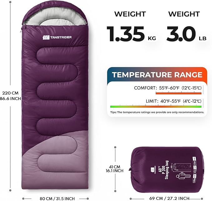 Sleeping Bags for Adults Warm Weather,Backpacking Compact Lightweight Camping Sleeping Bag with Compression Sack for Kids,Camping Essentials Gear for Hiking,Travel,Climb,Outdoor, Indoor