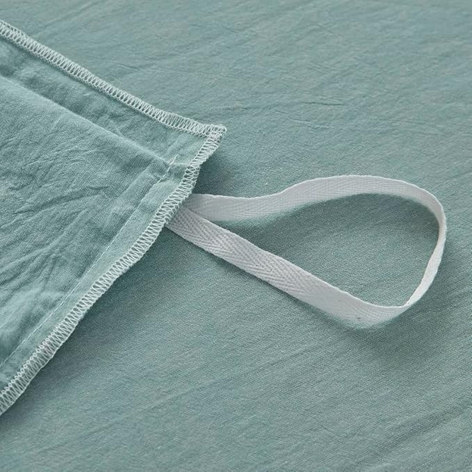 FACE TWO FACE Bedding Duvet Cover Set100% Washed Cotton Duvet Cover Linen Like Textured Breathable Durable Soft Comfy (Twin, Dusty Blue)