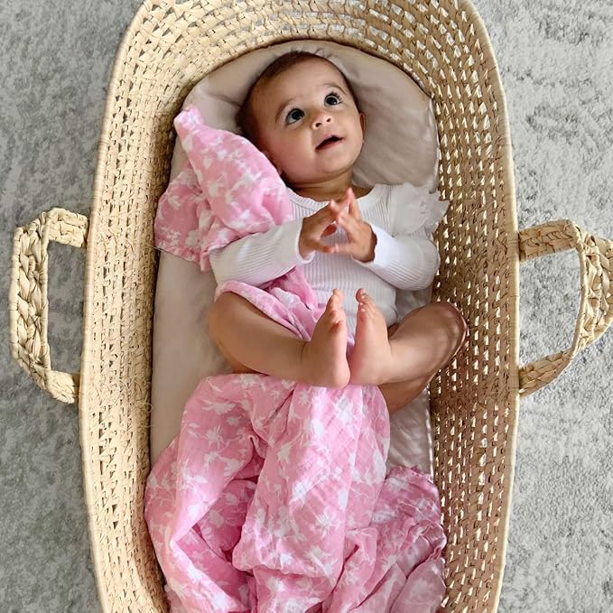 aden + anais Boutique Muslin Swaddle Blanket for Baby Girls and Boys, Newborn Receiving Blanket for Swaddling, 100% Muslin Cotton Swaddle Wrap, 4 Pack, Mon Fleur