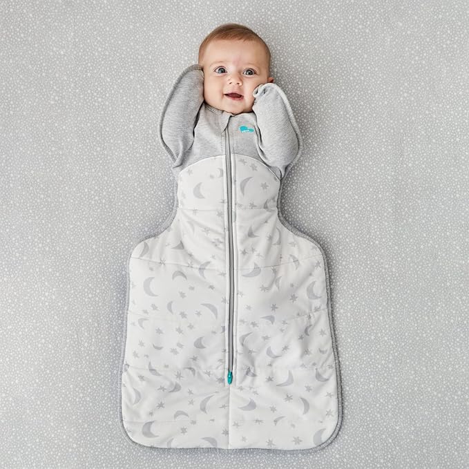 Love to Dream Swaddle UP Extra Warm 3.5 TOG, Dramatically Better Sleep, Allow Baby to Sleep in Preferred Arms Up Position for Self-Soothing, Snug Fit Calms Startle Reflex, White, Medium 13-19lbs