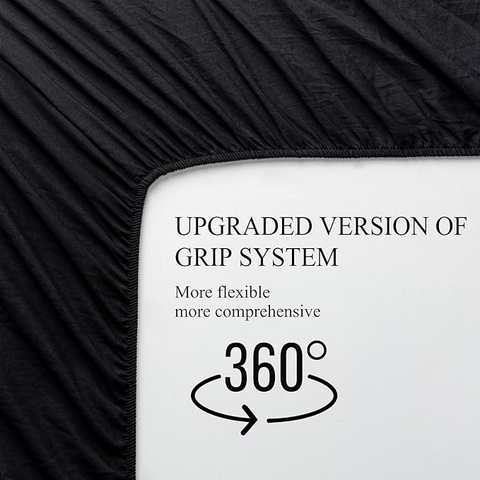 Twin XL Sheets Set Black - Extra Soft Cooling Bed Sheets 4 Piece Hotel Luxury 1800 Bedding Sheets & Pillowcases - 1 Flat Sheet,1 Fitted Sheet and 2 Pillow Cases - Deep Pocket up to 16"